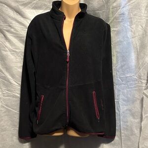 Black Diamond Women's Black Jacket with Burgundy Accents